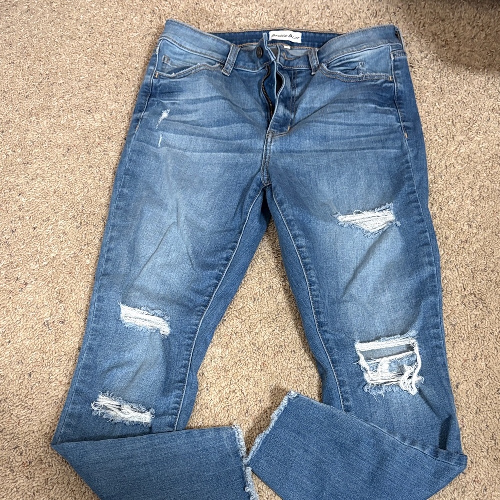 Distressed Blue skinny jeans
